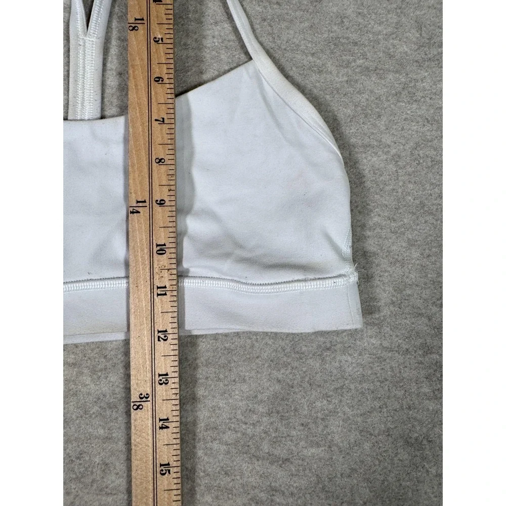 Lululemon Sports Bra Womens 8 White Racerback Stretch Yoga Athletic Gym Running